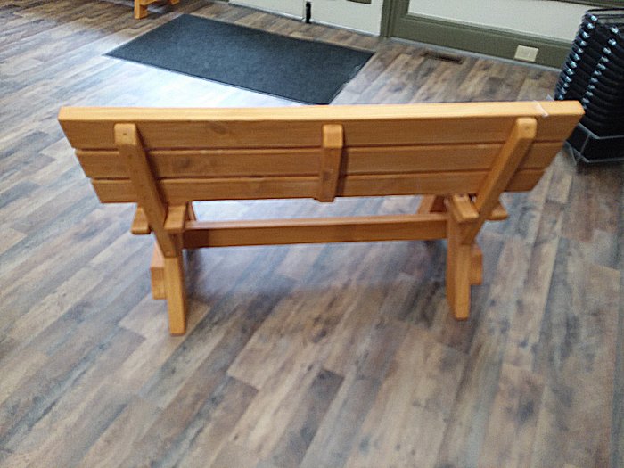4 foot Garden Bench with/back and extra wide seat Angle Back